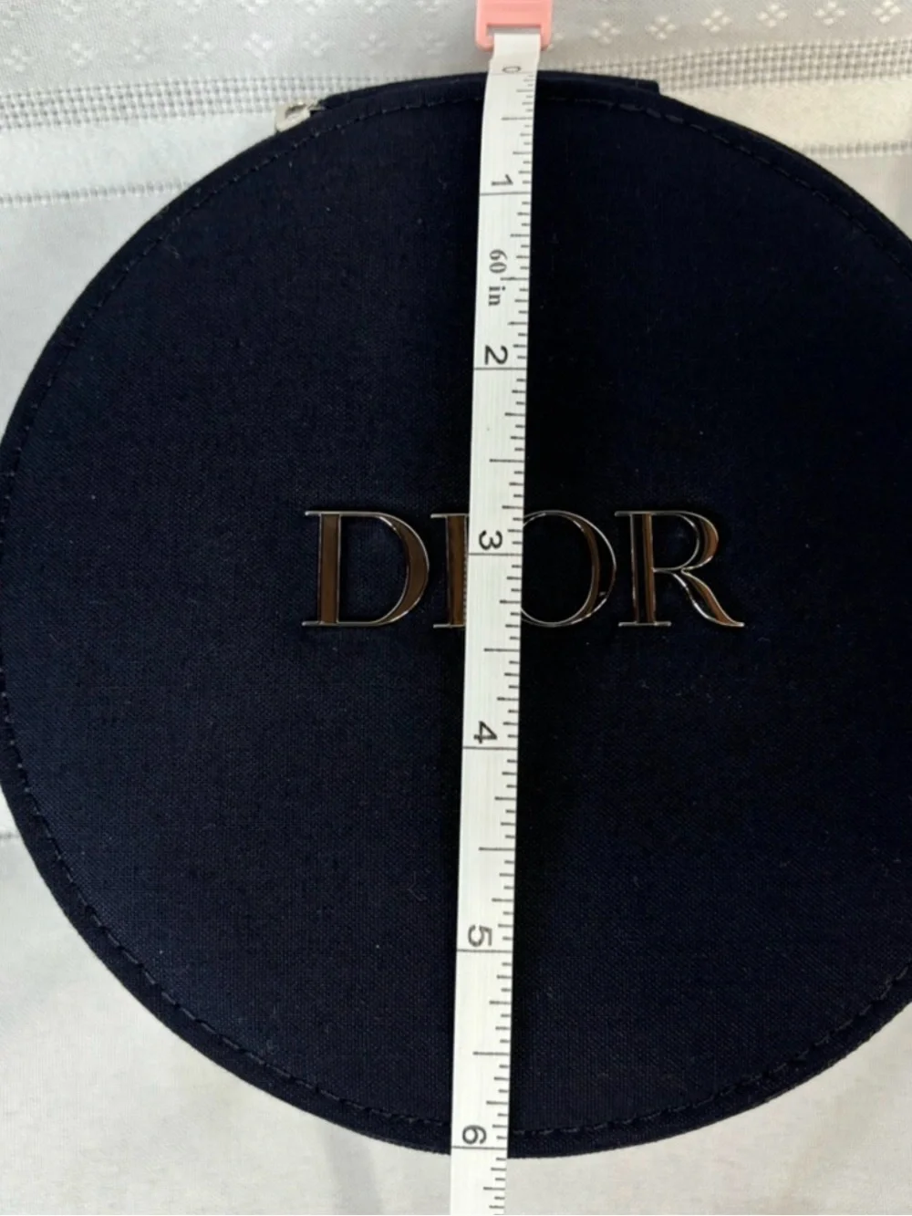 Christian Dior Black Round Zipper Cosmetic Storage NIP